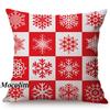 Happy Christmas Decoration Cushion Cover Cotton Linen Geometric Sofa Decorative Christmas Throw Pillow Case Cojines