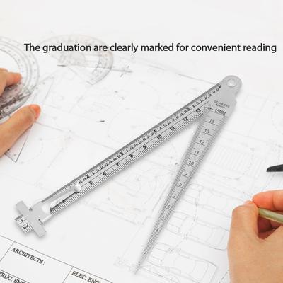 Depth Gauge Feeler Gauge Stainless Steel Welding Taper Gap Gauge Depth Ruler Hole Inspection Tool Taper Gauge Hole Size Gage