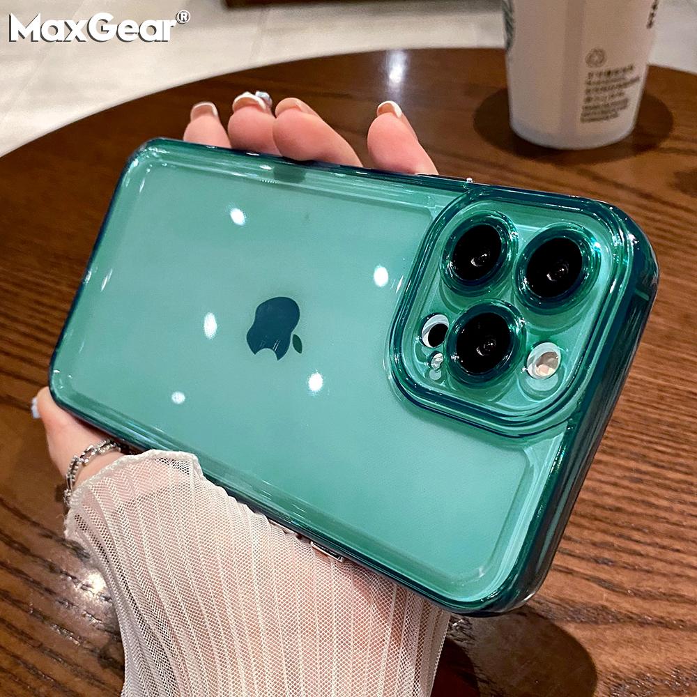 Neon Color Soft Transparent Silicone Case For iPhone 12 13 11 Pro Max X Xs Xr 7 8 Plus SE3 Rubber Clear Shockproof Bumper Cover