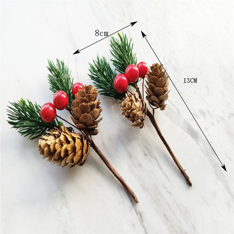Artificial Pine Needle Greenery & Red Berry Bouquet for Holiday DIY & Gift Packaging