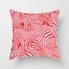 Nordic Pink Geometric Cushion Cover Home Decor Sofa Pillowcase Floral Print Soft Peach Skin Pillowcase