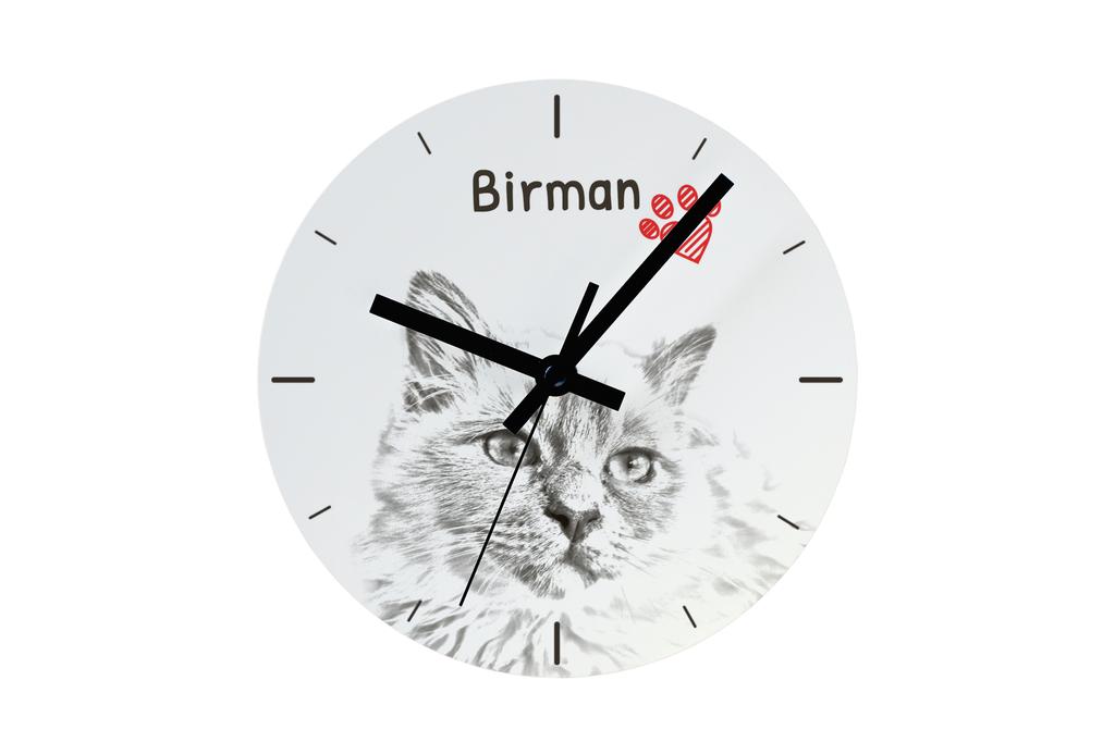 Birman – Wall clock with a cat, shelf clock with a print | Art-Dog