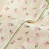 Women's Floral Crepe Pajama Set - Long Sleeve, Turn-Down Collar, Double Layer Gauze, Spring/Autumn Sleepwear