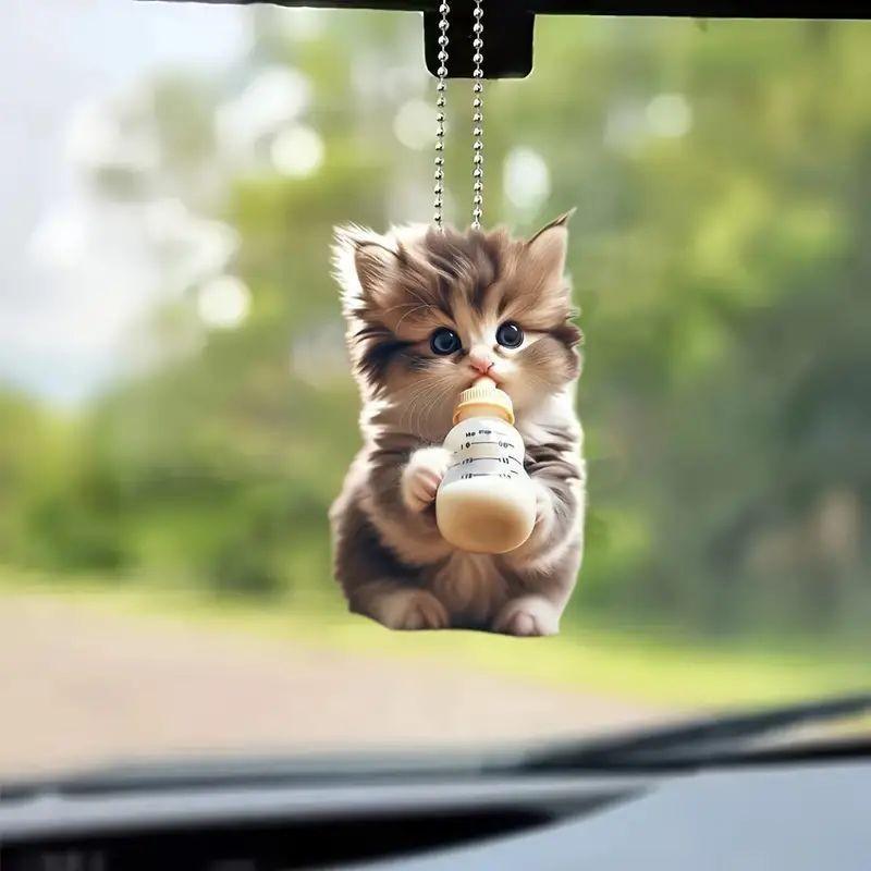 Cat Vibrant Acrylic Pendant For Decorative Car Interior Accessories And Style