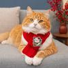 Adorable Red Color Knitted Cat Scarf Warm Embroidered Pet Neck Scarf Festive Blessing Fortune Dog Scarf Holiday Events