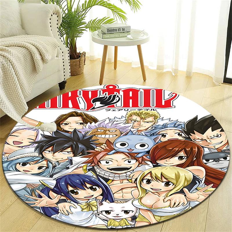 1pc Fairy Tail1 Design Printed Area Round Carpet for Bedroom Living Room Home Decor Rugs Mat Non Slip Mat Rug for Bedside