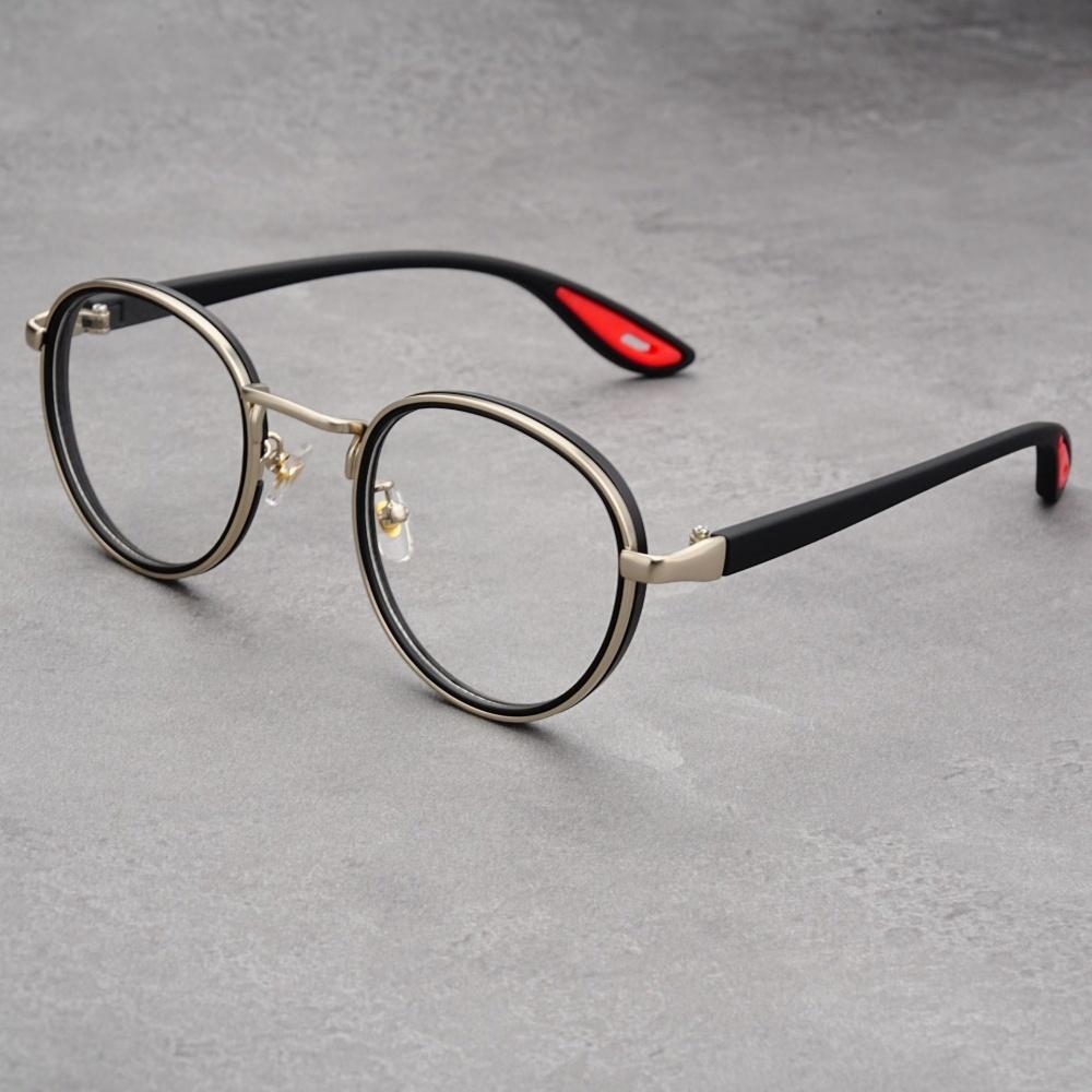 

Модная оправа для очков из сплава для мужчин, прозрачные линзы, анти-синий свет, винтажная повседневная металлическая оправа для очков