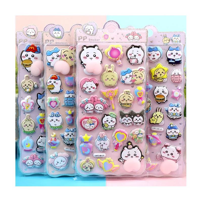 Kawaii Cartoon 3d Fart Peach Stereo Sticker Stereoscopic Lovely Animals Relieve Stress Stickers Diy Decoration Stickers Supplies