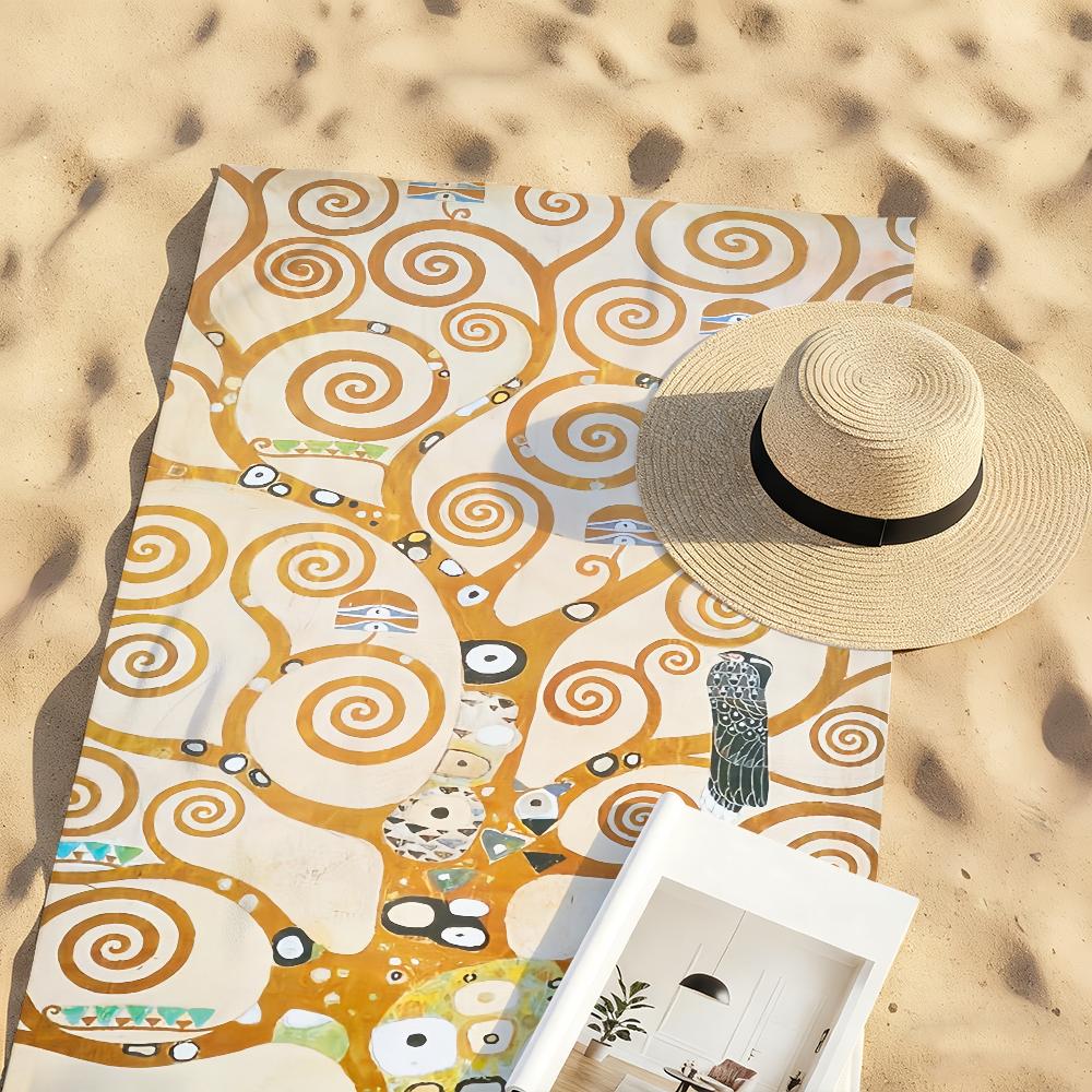 The Kiss Gustav Klimt Painting Towel Soft Pool Gift For Travel Gym Shower Camping Quick Dry Sports Large Beach Towels