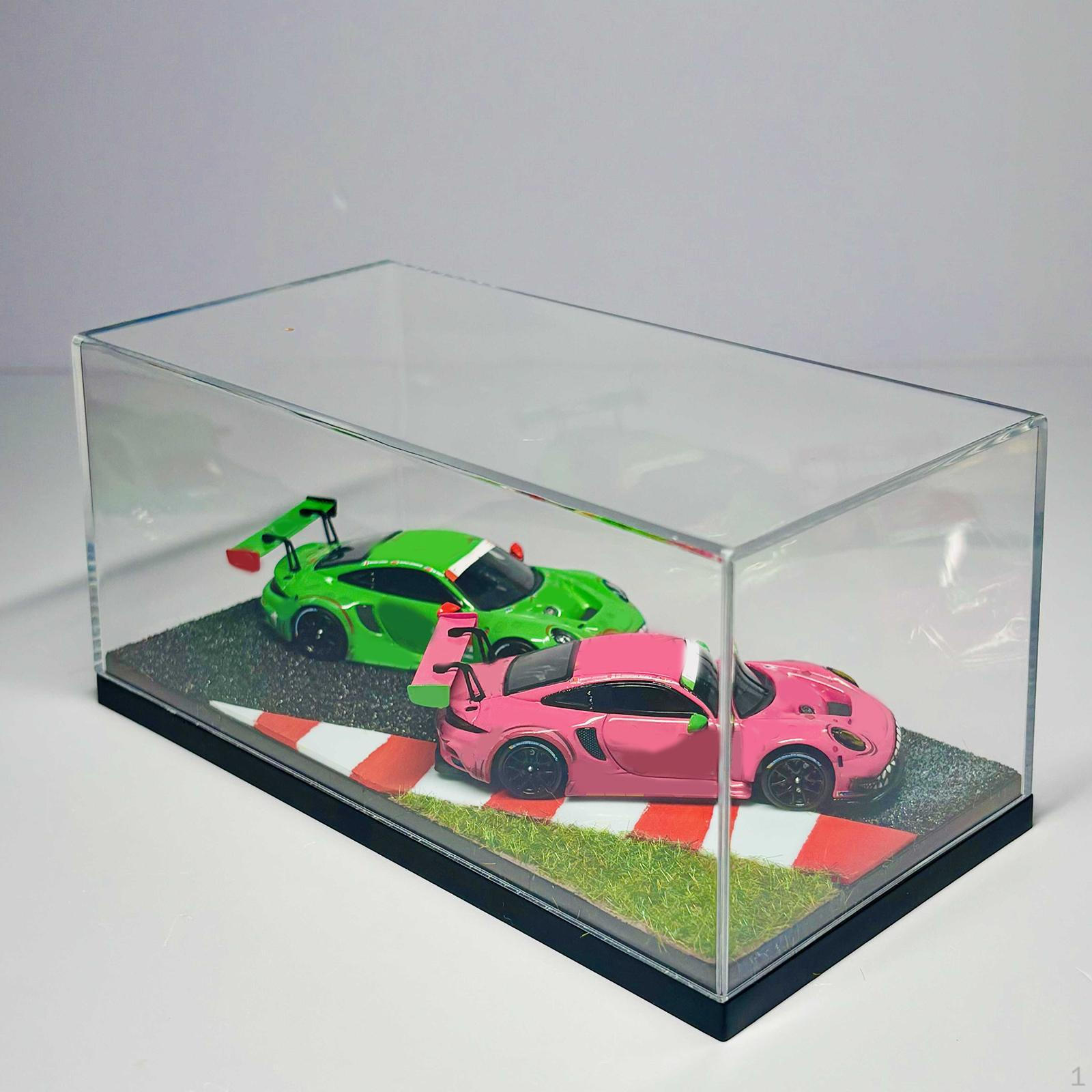 

1/64 Model Car Display Case Toy Cars Storage Organizer Acrylic DIY Decor Parking Lot Scene for
