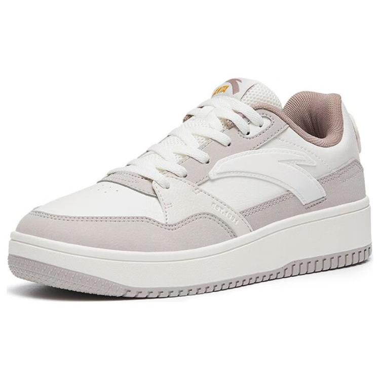 New Anta 982GZ Slip Resistant Cushioning Wear Resistant Low Top Skateboard Shoes Women's White Gray 122318063-3