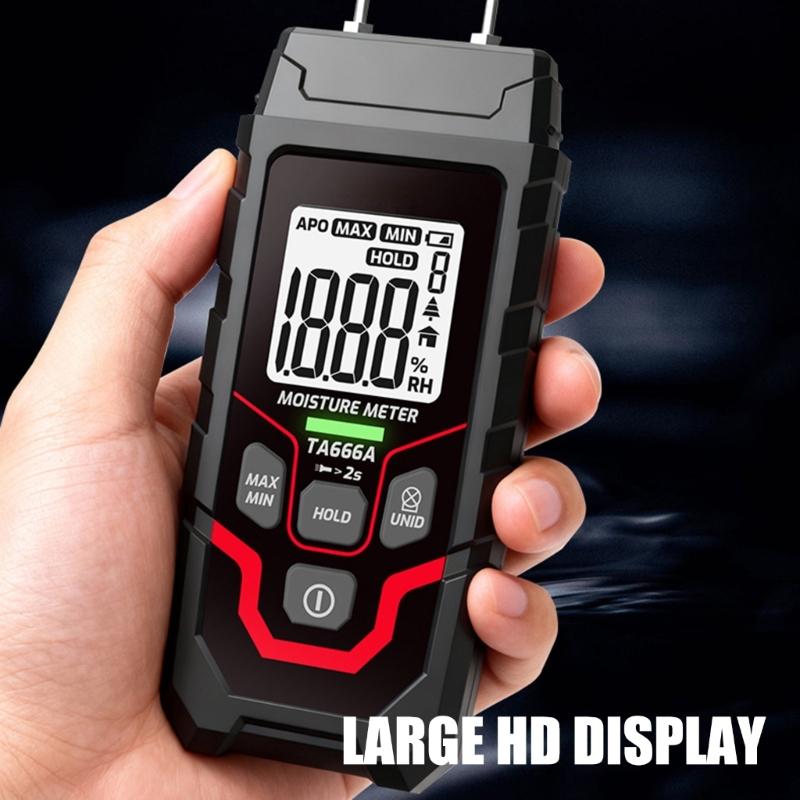 Digital Moisture Detectors with Fast 2 Second Response Time & Auto Power Off Moisture Tester Tool for Wood Paper & Soil