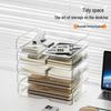 Multi-layer Transparent Desktop Storage Box - A4 File Holder & Stackable Document Organizer