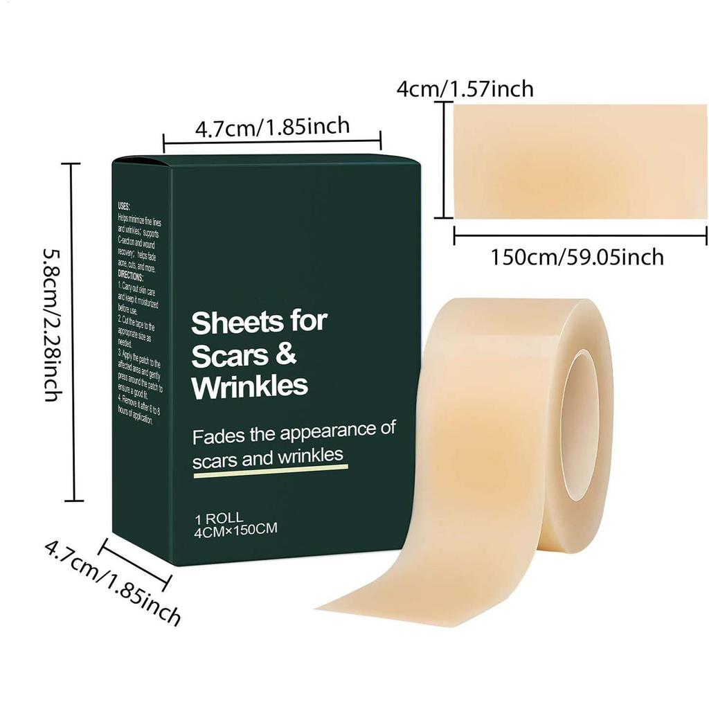 Silicone Scar Sheets Silicone Scar Remover Tape Self Adhesive Scar Cover Tape Cuttable Beauty Skin Care Patches for Burn Recover