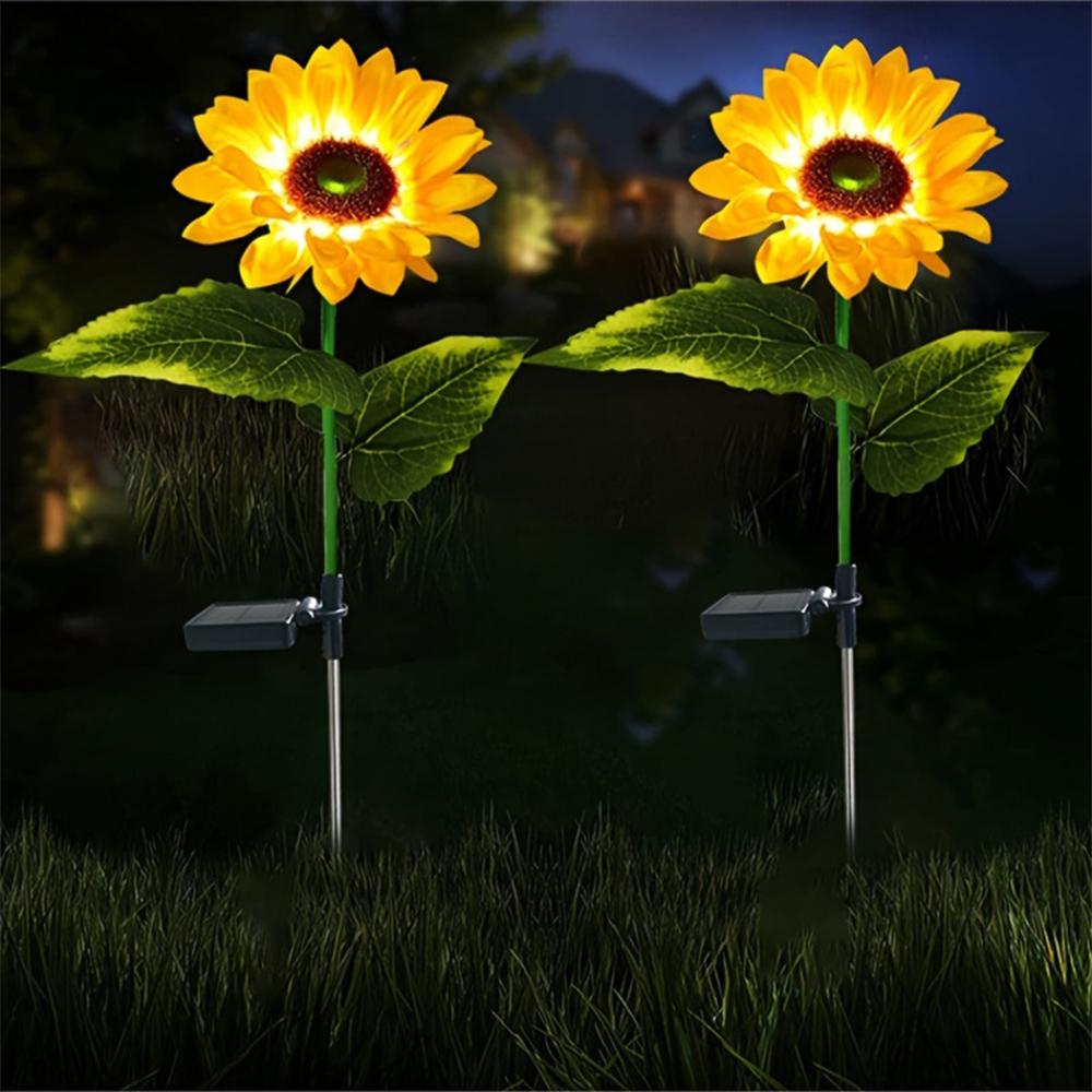 Giardino cortile prato luce notturna luce paesaggio decorazione casa lanterna 1/3 testa LED simulazione solare luce girasole