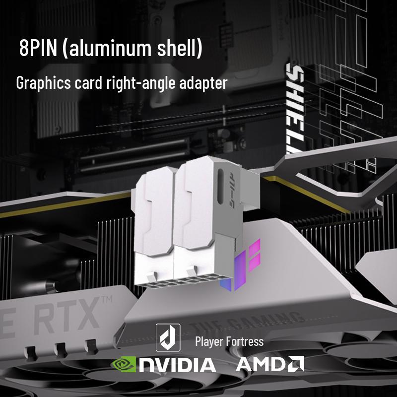 8PIN Graphics Card Adapter 180° Power Elbow 203069 for Host Case Decoration