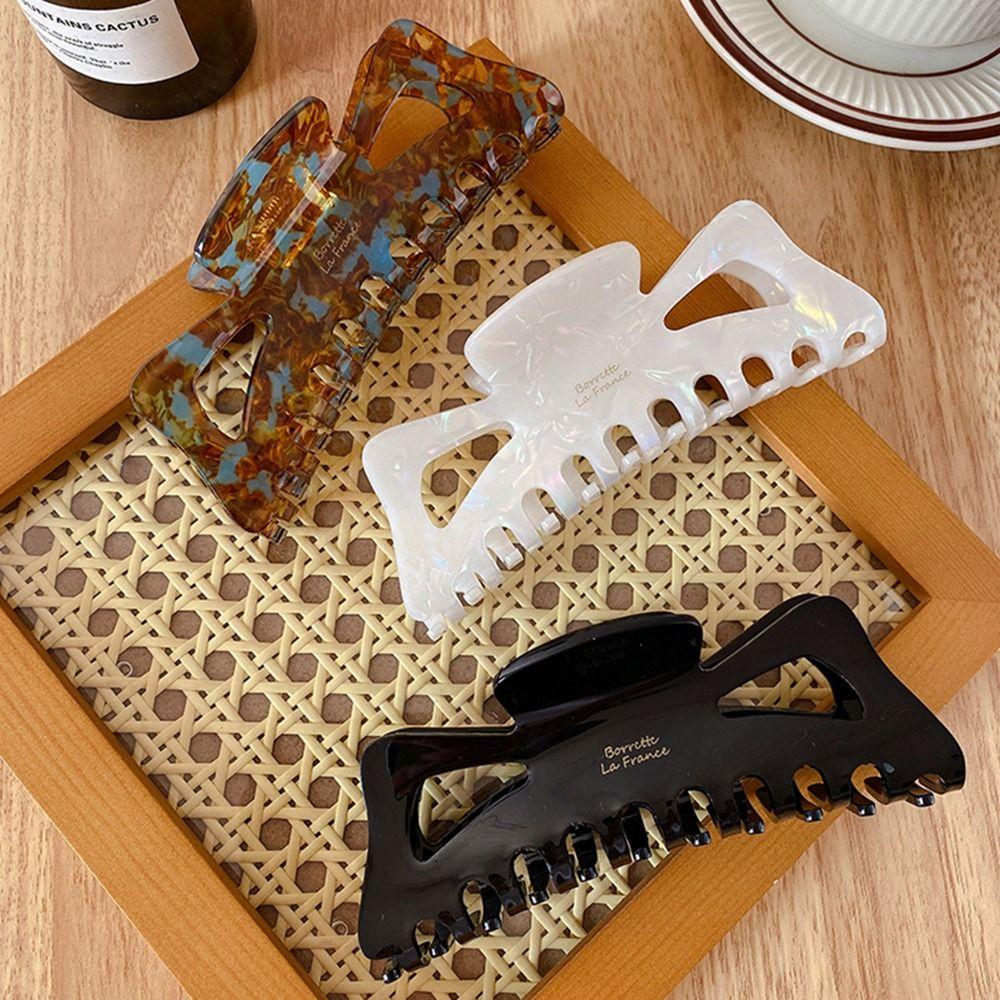 Sweet Ponytail Clip Leopard Print Large Shark Clip Fashion Simple Hair Claw  Female