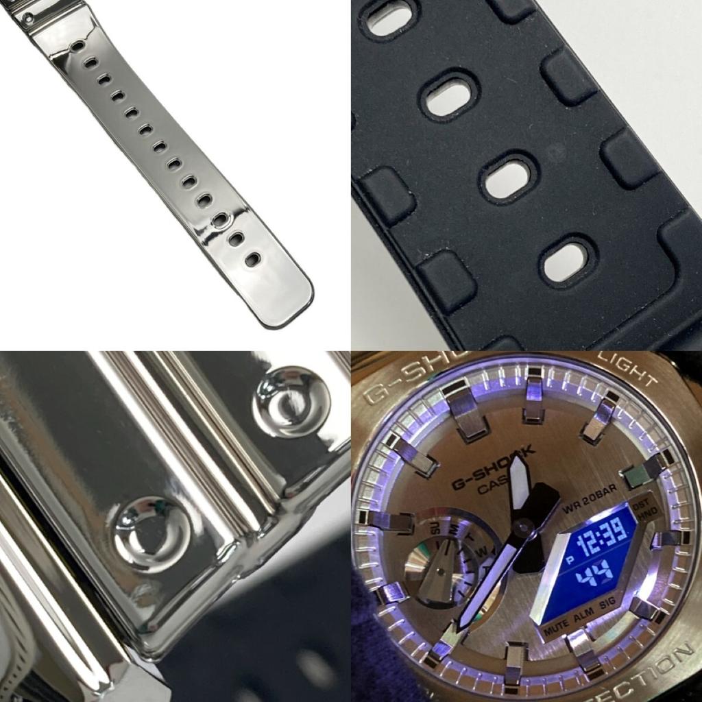Casio FINE METALLIC SERIES No Noticeable Scratches or G-SHOCK GM-2100YM-8AJF Silver. Stains.