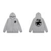 Mens Hooded Zip-Up Fleece-Lined Sweatshirt With Letter Print Casual Oversized Pullover Winter Jacket