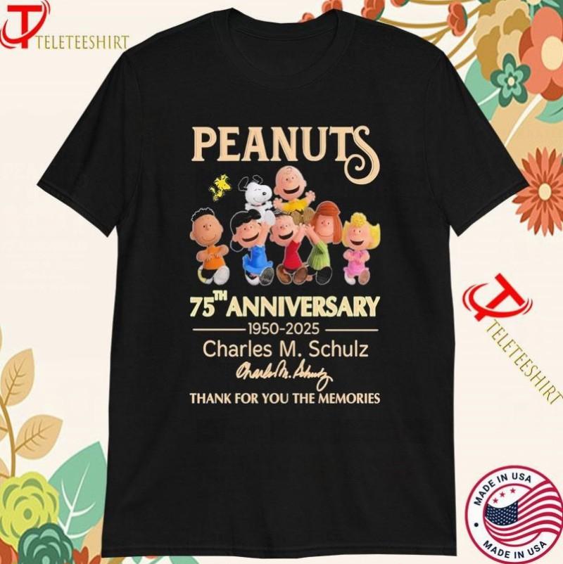The Peanuts 75Th Anniversary 1950-2025 Charles M.Schulz  Size Unisex T-Shirt L