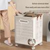 Foldable Laundry Hamper with Wheels - Large Capacity Dirty Clothes Storage for Bathroom