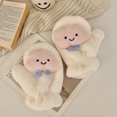 Neue Winter Cartoon niedliche Plüschhandschuhe Outdoor Winter warme Plüsch verdickte Nacken Reithandschuhe