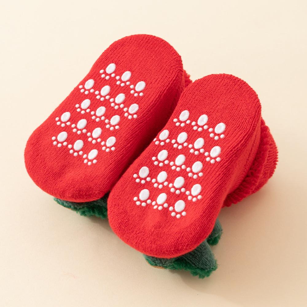 Chaussettes de Noël pour bébé, chaussettes douces pour bébé, collants de dessin animé pour nouveau-né, chaussettes moelleuses en peluche pour bébé garçon fille