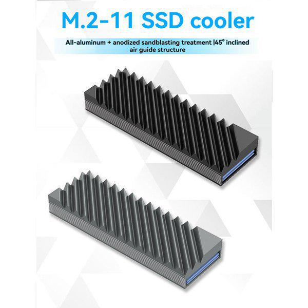 Black Aluminum SSD Heatsink for M.2 2280 Drives