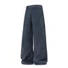 | Retro corduroy simple casual pants men's autumn structure split pleated loose straight long pants