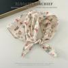 Elegant Cashew Small Square Scarf Cherry Floral Printed Silk Scarf Scarf Hair Band Flower Square Handkerchief Beach