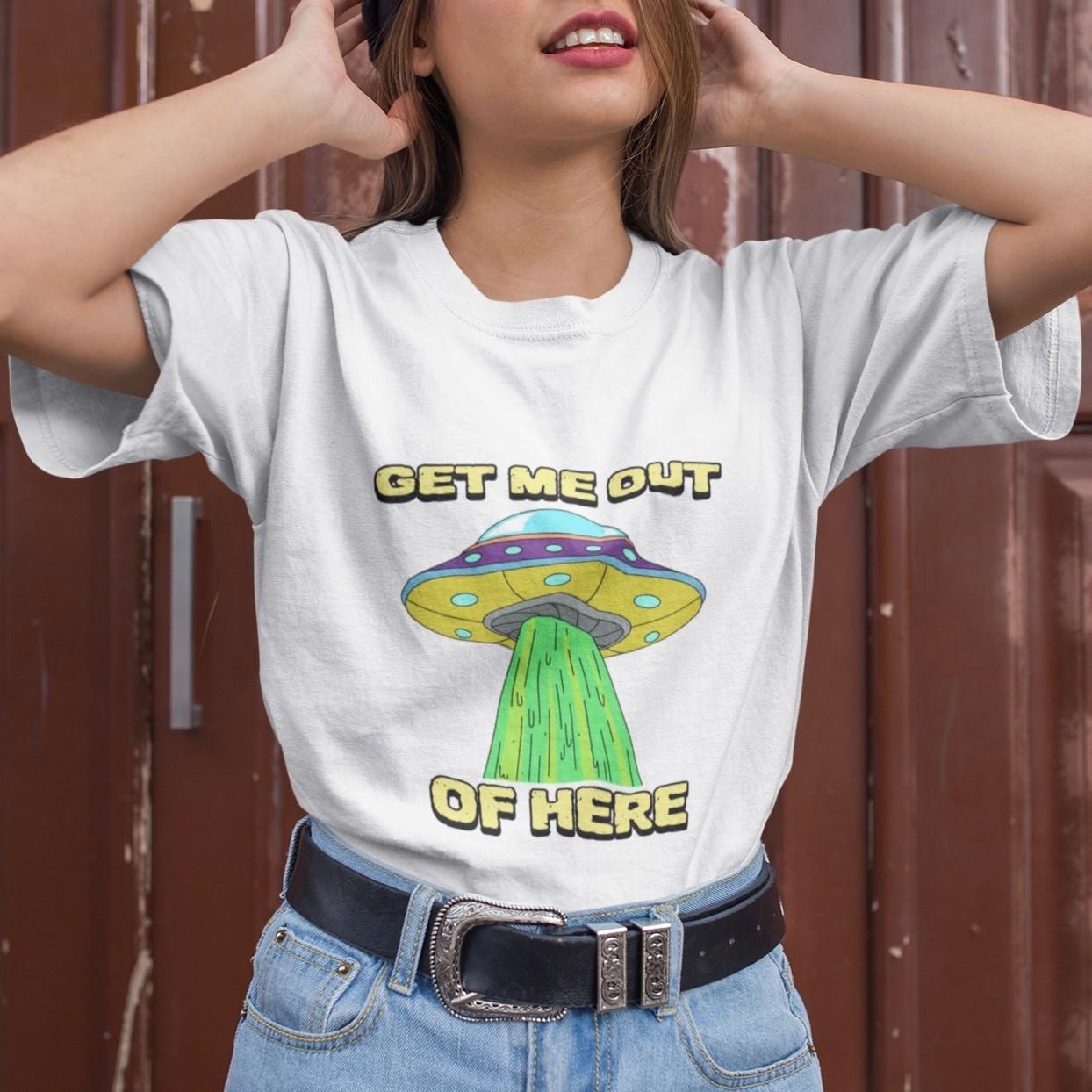 Alien Abduction T-Shirt Funny UFO Graphic Tee Space Humor Unisex Casual Top S