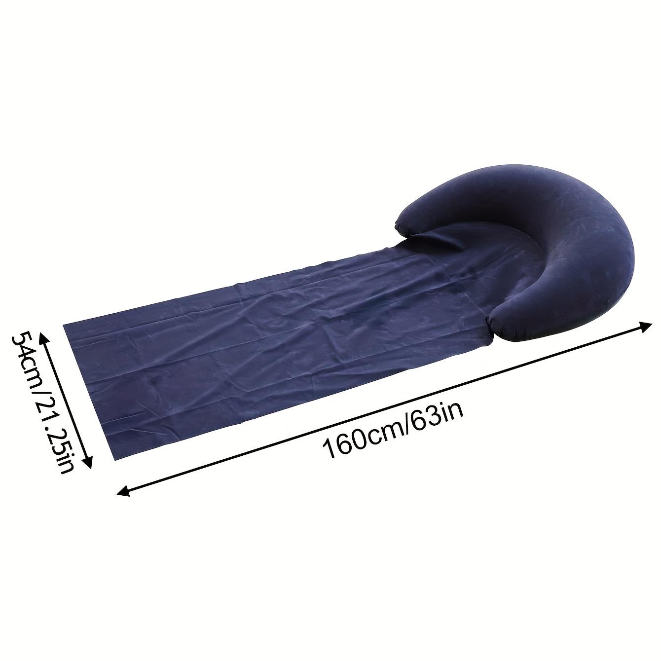 

1pc Outdoor Inflatable Air Cushion Foldable Beach Mat Compact Lightweight For Camping Beach Picnic Easy To Carry темно-синього кольору