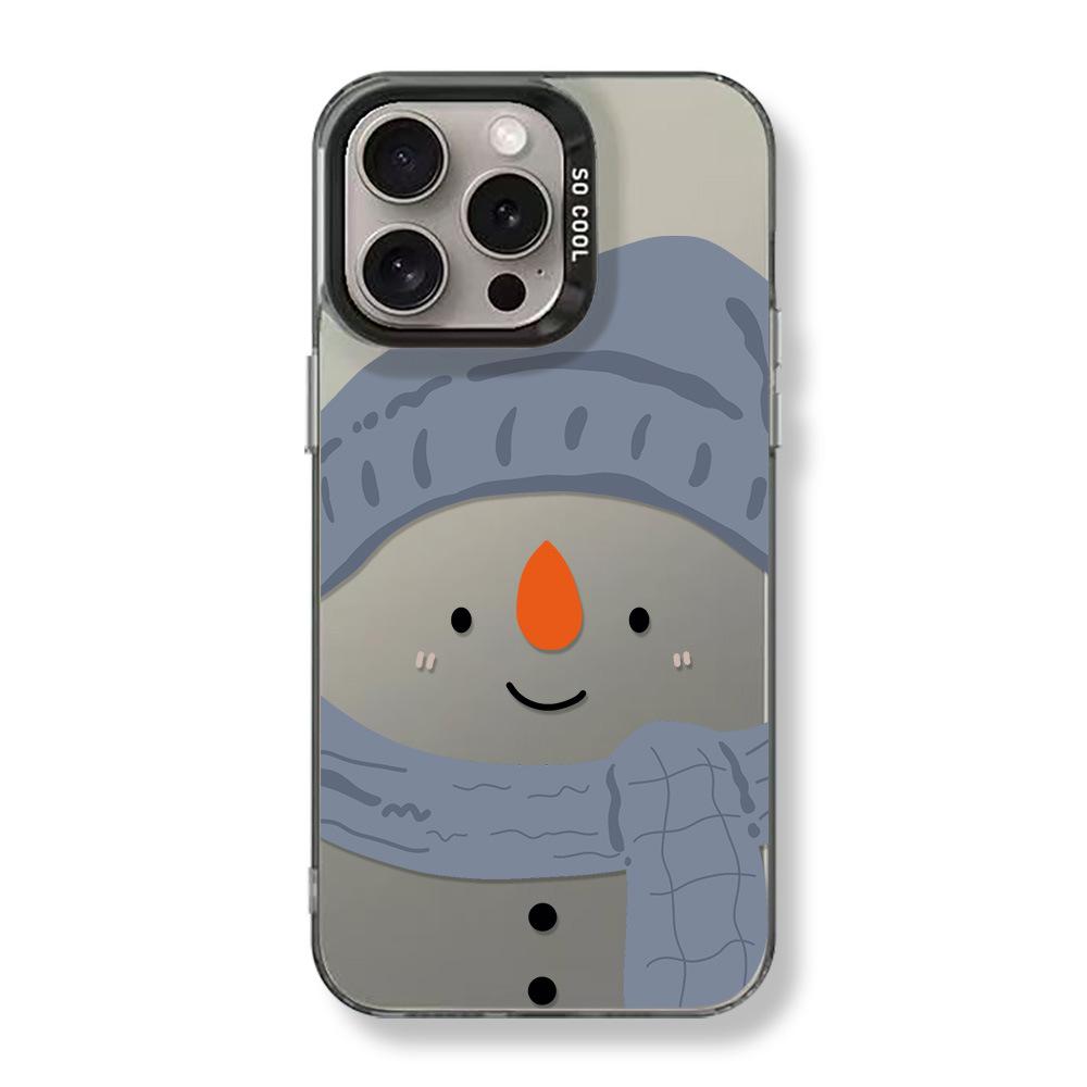 Simple snowman for iPhone17ProMax Christmas phone case Apple 15/14 niche 16Pro large hole