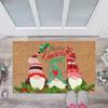 Christmas Carpet Gnome Welcome Doormat Indoor Outdoor Entrance Absorbent Bath Farmhouse Rugs Suitable for Bathroom Kitchen
