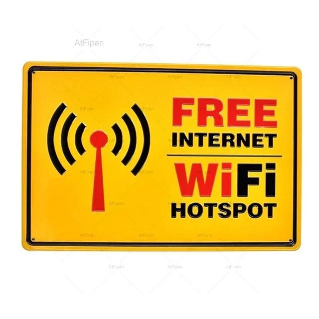Vintage Tin Sign Home Is Where The Wifi Is Retro Metal Plate Wall Decoration for Cafe Bar Pub Club  Welcome Free Wifi