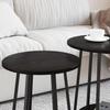 Side Table Set with Shelf 2 Pcs Black Oak Effect