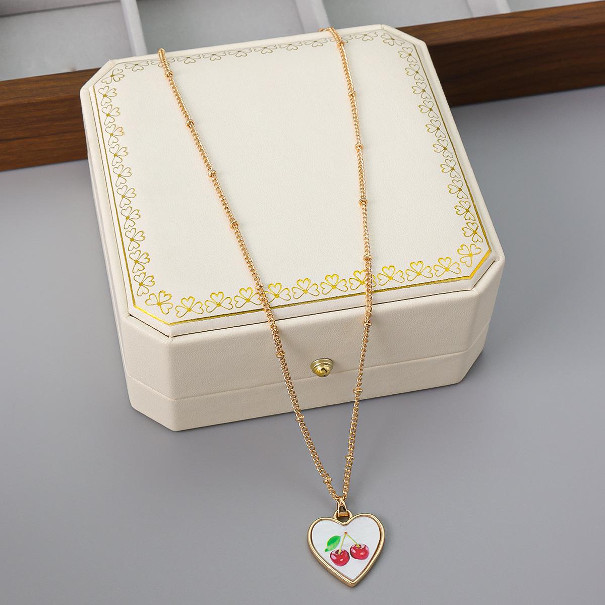 

Новая горячая распродажа летняя подвеска из сладкой вишни с нишевым дизайном, чокер-цепочка на ключицу, шейная цепочка, серьги-клипсы для женщин