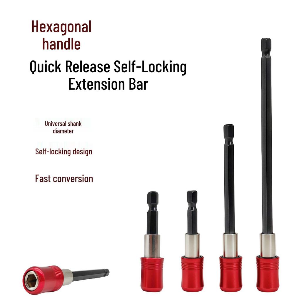 Hex Shank Quick Release Self-Locking Drill/Screwdriver Bit Extension Adapter