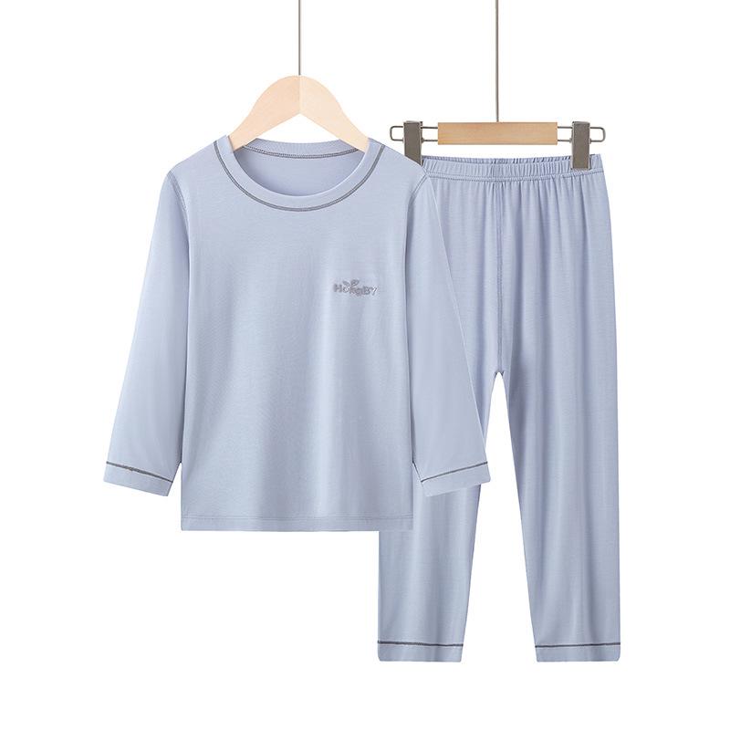 Summer Kids' Modal Pajamas Set: Short Sleeve & Shorts, Parent-Child Matching Homewear, Boys & Girls, Air Conditioning Suit