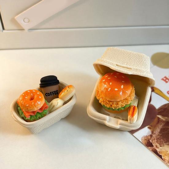 Chick Hamburger Refrigerator Magnet Resin Simulated Food Decorative Fridge Magnet Memo Notes Photo Holder for Home Kitchen Office