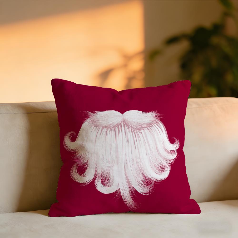 Christmas Elements Cushion Cover Cozy Velvet Throw PillowSoft Warm Cushion For Sofa  Bed