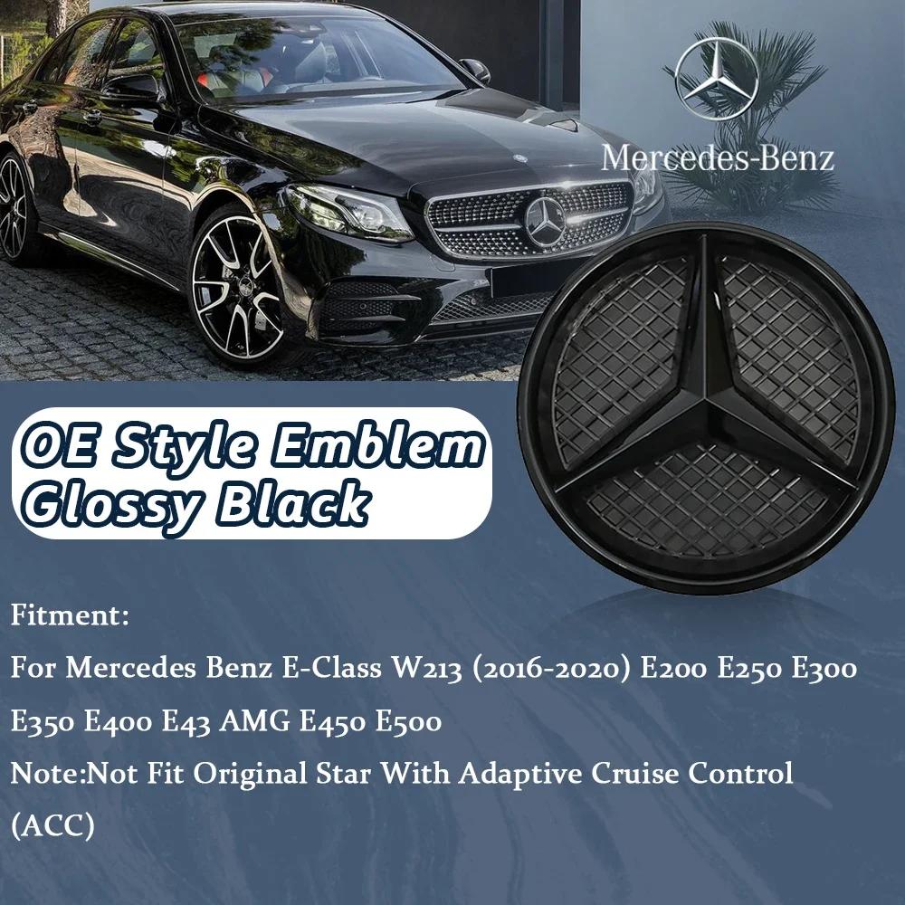 

Car Sticker 2025 For Benz Glossy Black Illuminated Star Badge Logo Front Grille LED Emblem White Light For Mercedes Benz E-Class