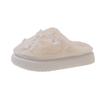Fashion Cute Butterfly Decor Fluffy Slippers for Women Winter Thickened Warm Plush House Shoes Woman Thick Sole Pearl Indoor Slippers