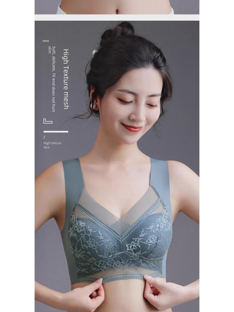 Beautiful Seamless Lace Back Bra for Women - Wireless, Fixed Cup, Supportive Vest Style