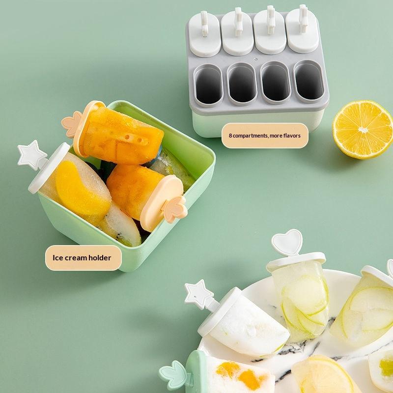 Popsicle Mould Tray 8 Cell Ice Cream Maker Multi Cell Reusable DIY Freezer Kitchen Tool For Kids Summer Party Treats
