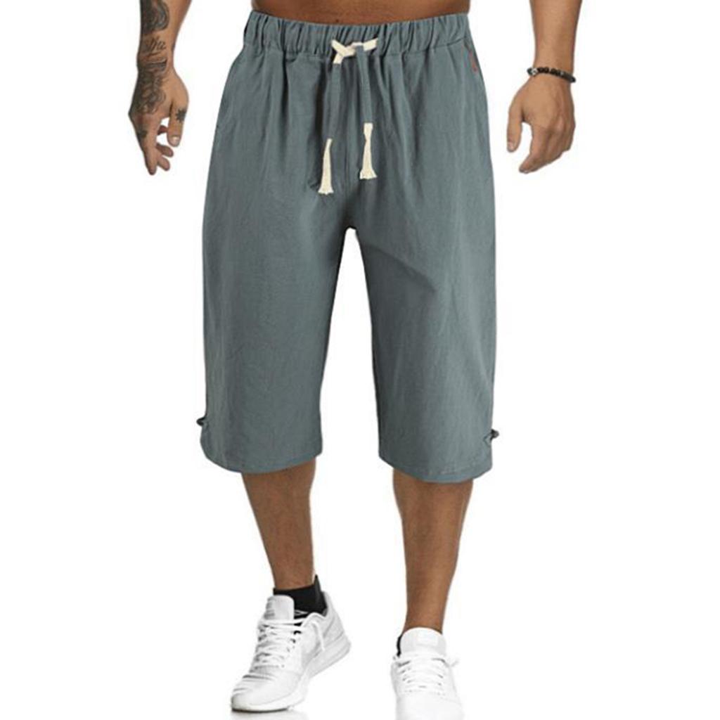 Men's Casual Color Outdoors Pocket Beach Work Trouser  Beach Shorts Pant
