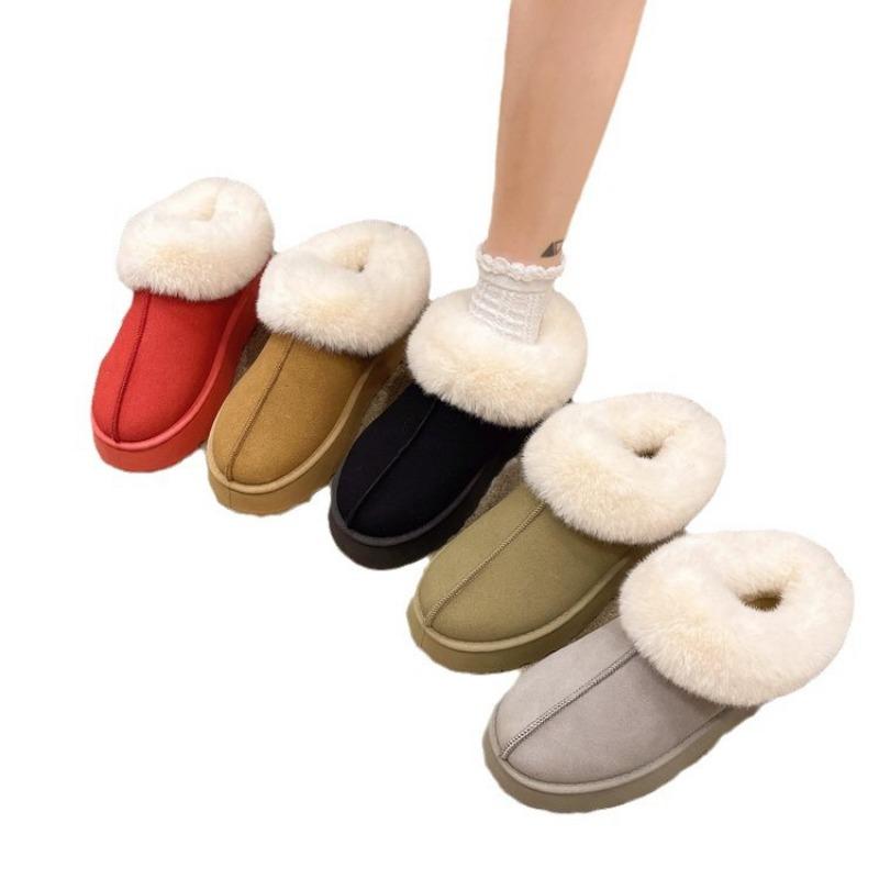 Thick-soled Fur Integrated Warm Snow Boots Women's Shoes New Autumn and Winter Piled Thickened Fluffy Shoes Cotton Shoes