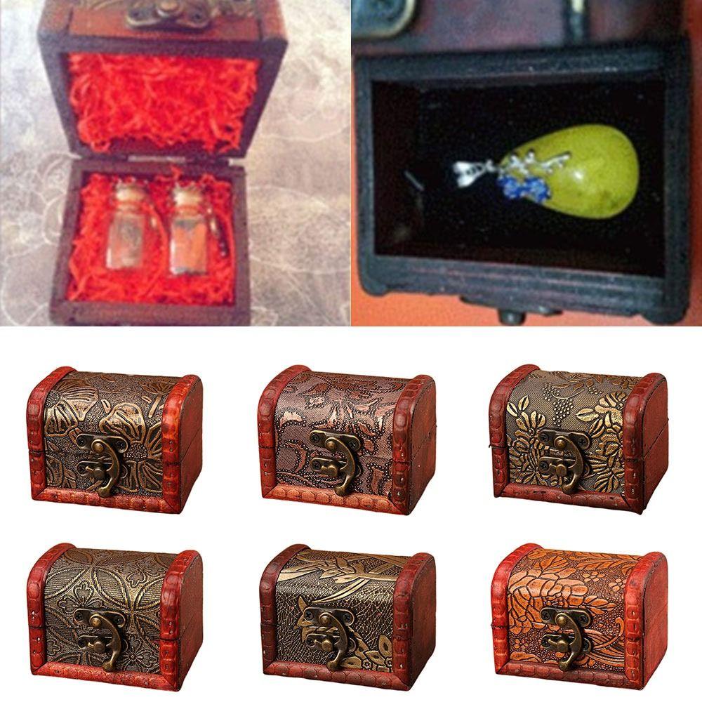 Retro Wood Storage Box Chinese Style Treasure Box Vintage Vintage Mini Box Home Decoration
