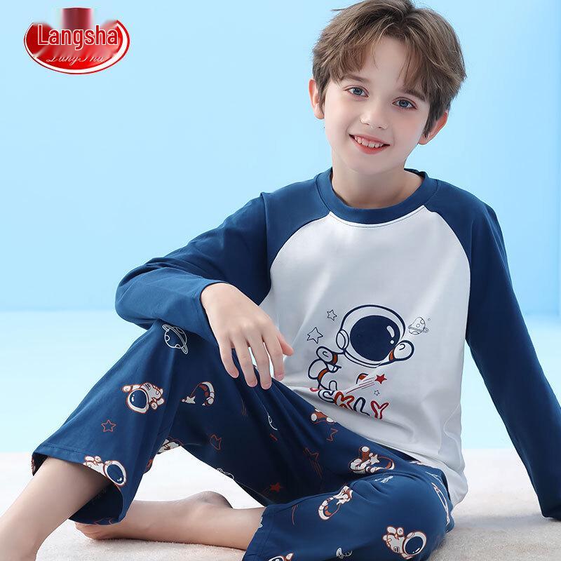 Langsha Boys' Pure Cotton Astronaut Pajama Set