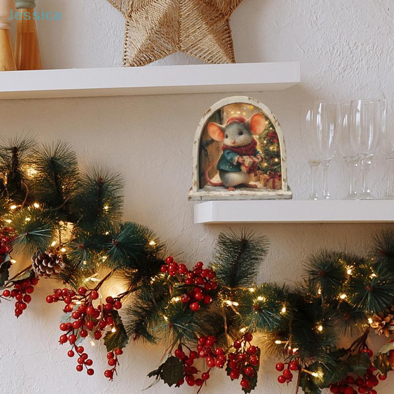 Christmas Mouse Hole DIY Wall Stickers for Home Decoration, Self-Adhesive